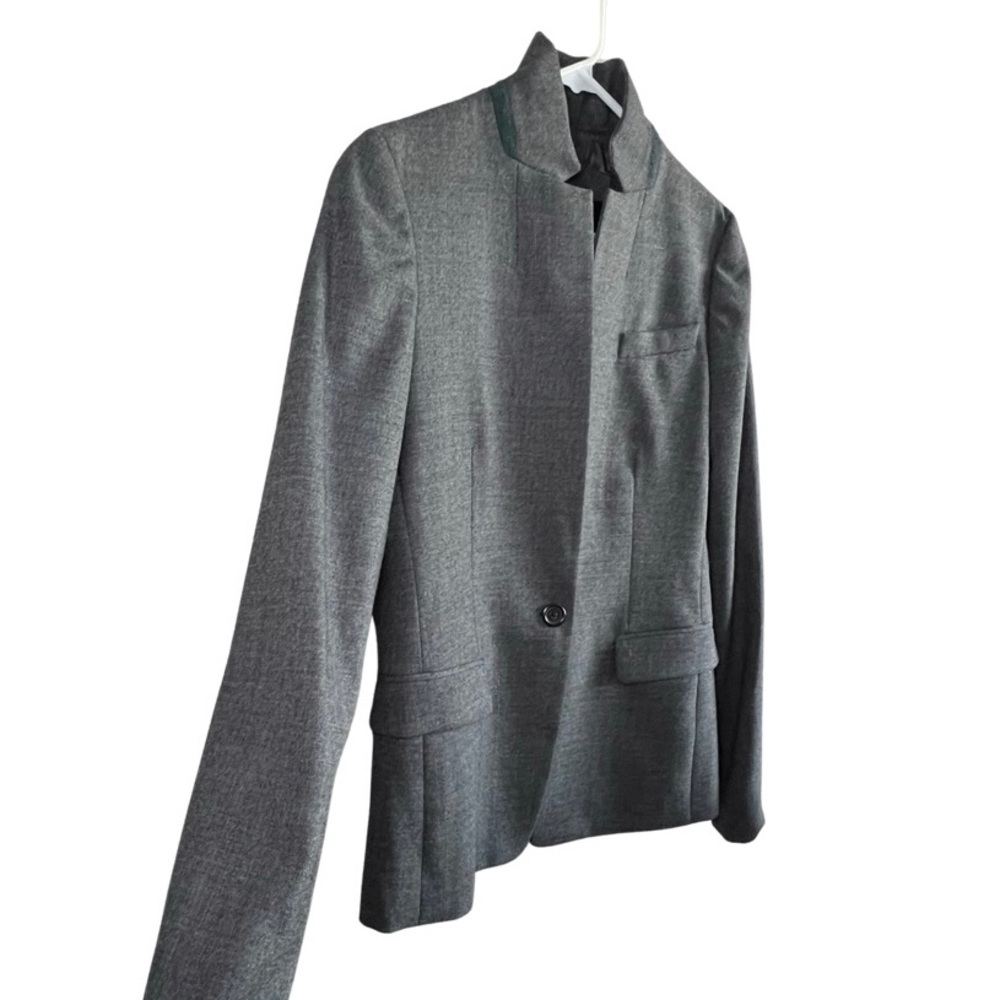 Gray Wool J. Crew Regent Blazer with Green Accent SZ 4T